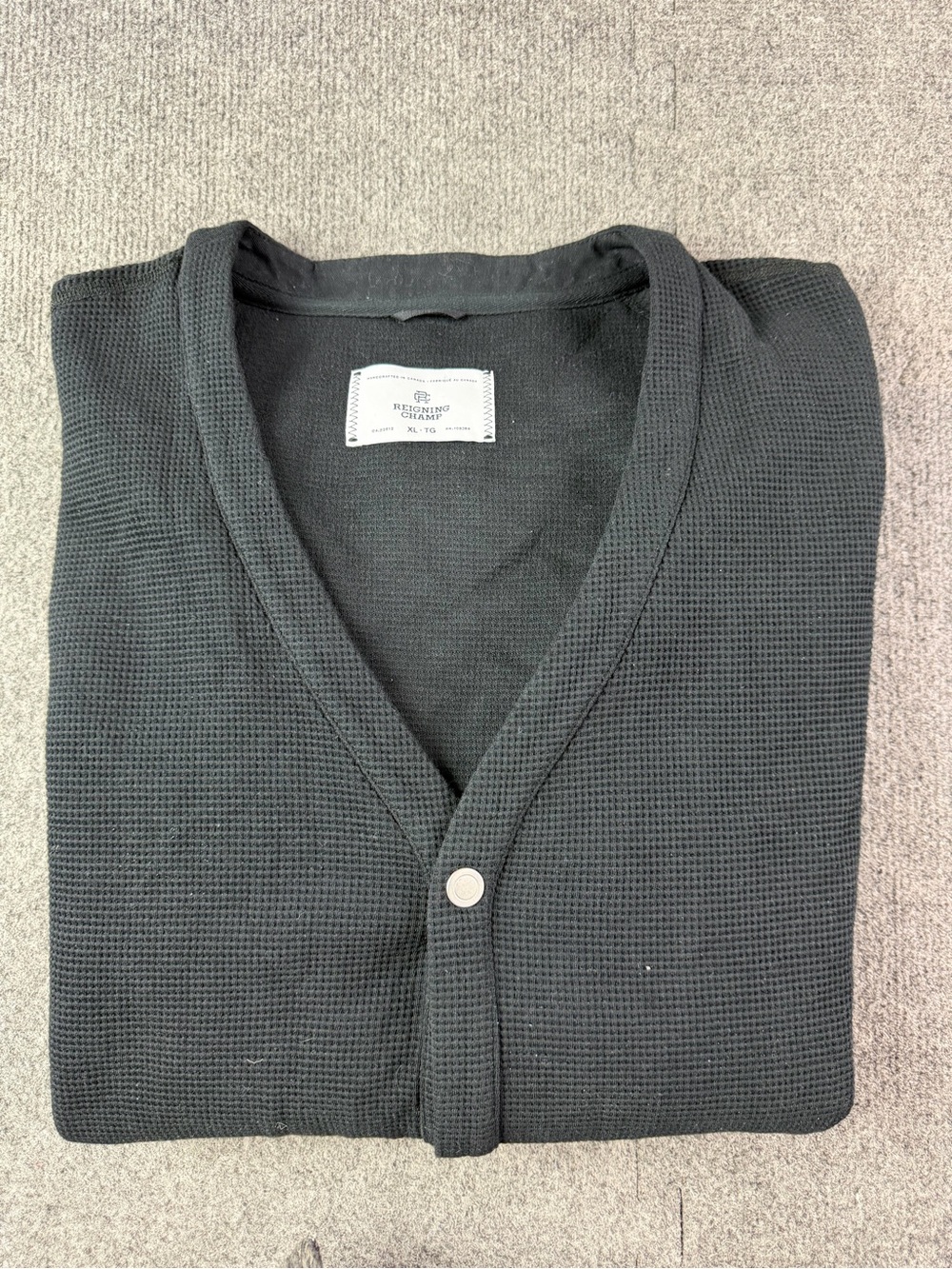 Reining Champ Flatback Mens 100% Cotton Snap Waffle Knit Cardigan Sweater Sz XL